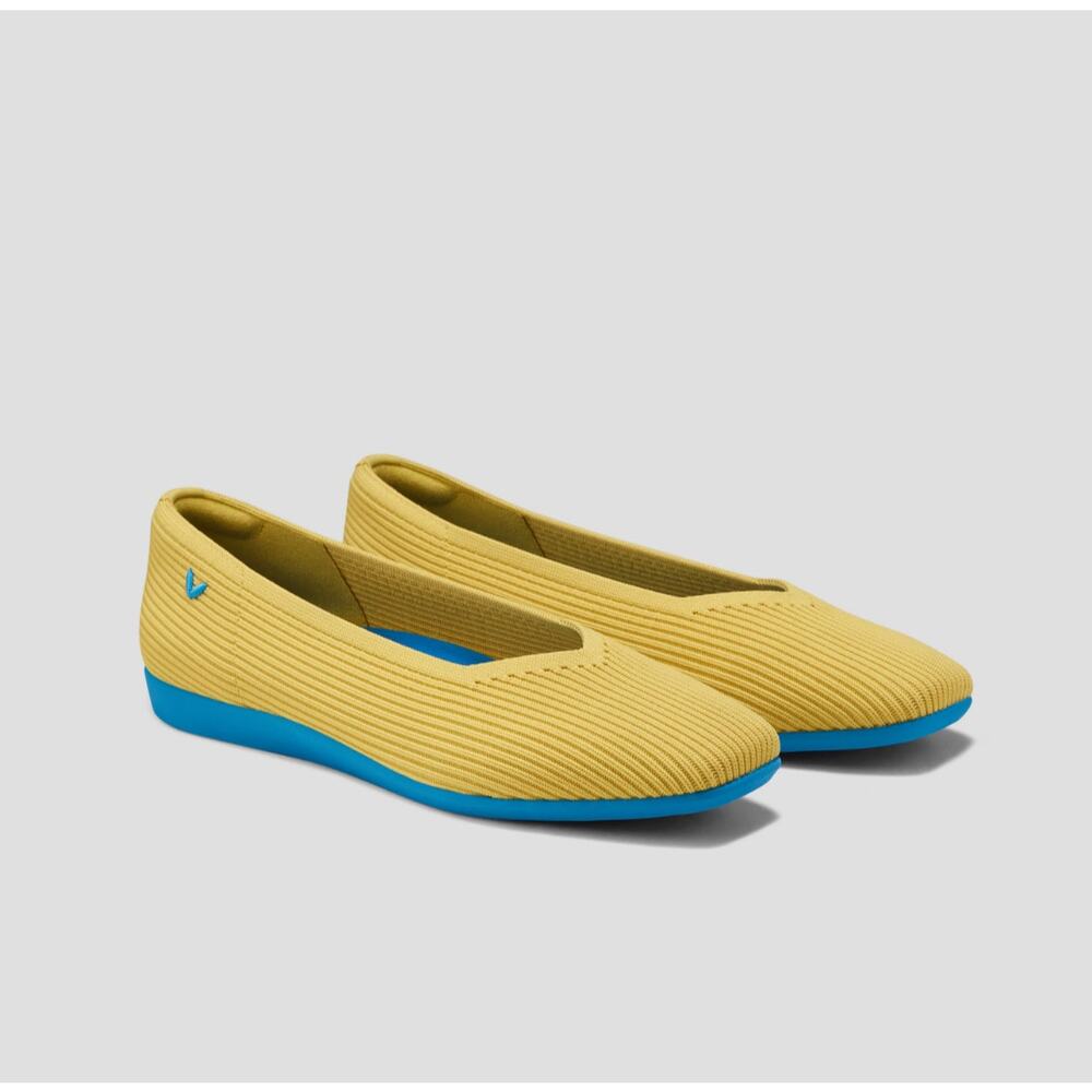 Yellow and Blue Women's Flats